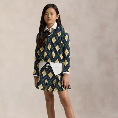 POLO RALPH LAUREN RALPH LAUREN ARGYLE STRETCH MESH POLO SHIRT & SKORT