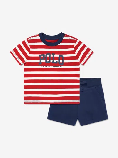 Polo Ralph Lauren Kids' Baby Boys Polo T-shirt And Shorts Set In Red