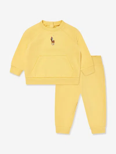 Polo Ralph Lauren Baby Girls Logo Tracksuit In Yellow