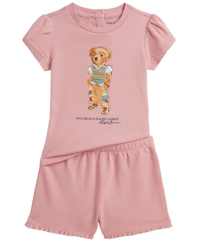 Polo Ralph Lauren Babies' Polo Bear T-shirt And Shorts Set In Pink