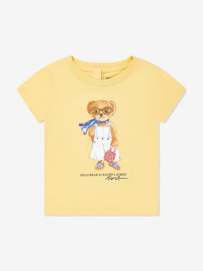 Polo Ralph Lauren Baby Girls Polo Bear T-shirt In Yellow