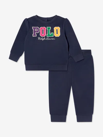 Polo Ralph Lauren Ralph Lauren Baby Girls Polo Tracksuit In Blue