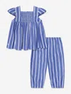 Polo Ralph Lauren Ralph Lauren Baby Girls Striped Trouser Set In Blue