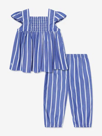 Polo Ralph Lauren Ralph Lauren Baby Girls Striped Trouser Set In Blue