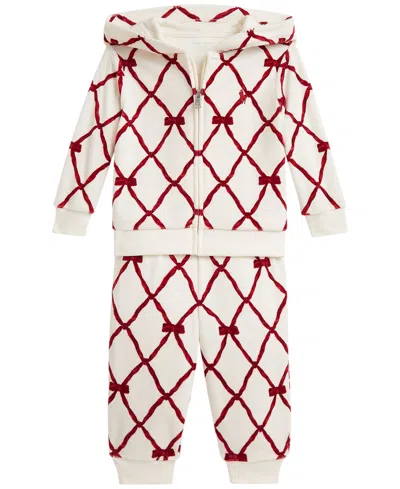 Polo Ralph Lauren Kids' Ralph Lauren Baby Girls' Velour Hoodie And Jogger Pants, 2-piece Set In Multi