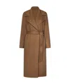 Polo Ralph Lauren Camel Cashmere Coat With Wide Lapels In Brown