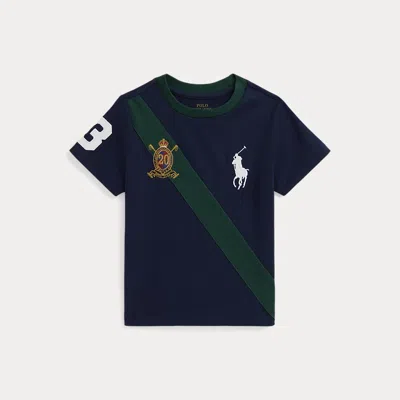 Polo Ralph Lauren Kids' Ralph Lauren Big Pony 20th Anniversary Crest Tee In Blue
