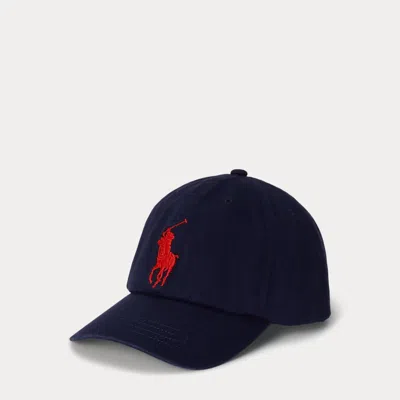 Polo Ralph Lauren Kids' Ralph Lauren Big Pony Cotton Twill Ball Cap In Blue