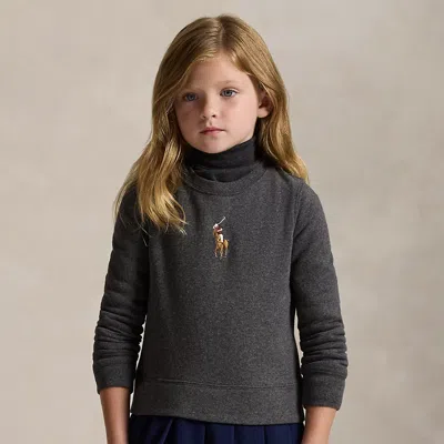 Polo Ralph Lauren Kids' Ralph Lauren Big Pony Fleece Sweatshirt Dress In Black