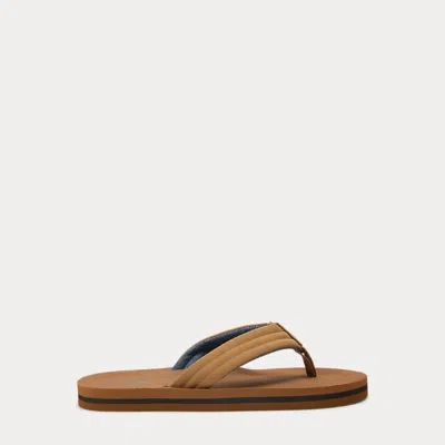 Polo Ralph Lauren Kids' Ralph Lauren Bolt Faux-suede Flip-flop In Brown