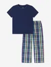 Polo Ralph Lauren Two-piece Short-sleeved Pajamas And Pyjamas In Blue