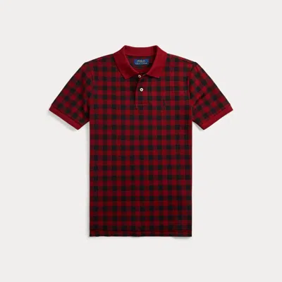 Polo Ralph Lauren Kids' Ralph Lauren Buffalo Check Cotton Mesh Polo Shirt In Red