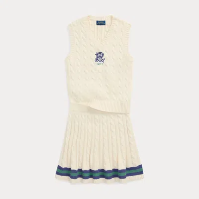 Polo Ralph Lauren Kids' Ralph Lauren Cable Cotton Sweater Vest & Skirt Set