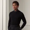 Polo Ralph Lauren Cable Knit Wool Cashmere Sweater In Classic Black