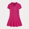 Polo Ralph Lauren Ralph Lauren Cable-knit Cotton Polo Sweater Dress In Pink
