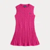 Polo Ralph Lauren Ralph Lauren Cable-knit Cotton Sleeveless Dress In Pink