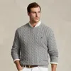 Polo Ralph Lauren Wool An Cashmere Cable Knit Sweater In Gray