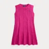 Polo Ralph Lauren Ralph Lauren Cable-knit Cotton Sleeveless Dress In Pink