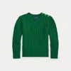Polo Ralph Lauren Kids' Ralph Lauren Cable-knit Cotton Sweater In Green