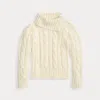 Polo Ralph Lauren Ralph Lauren Cable-knit Cotton Turtleneck Sweater In Neutral