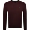 Polo Ralph Lauren Wool And Cashmere Cable Knit Sweater In Burgundy