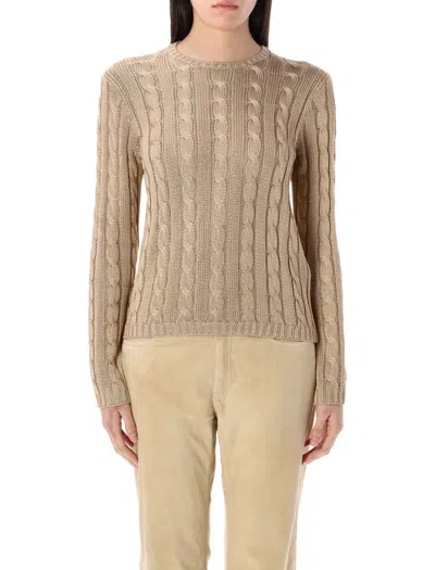Polo Ralph Lauren Ralph Lauren Cable-knit Silk Crewneck Jumper In Pink
