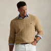Polo Ralph Lauren Ralph Lauren Cable-knit Wool-cashmere Sweater In Neutral