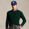 Polo Ralph Lauren Moss-coloured Wool And Cashmere Cable-knit Sweater In Green
