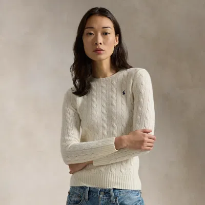 Polo Ralph Lauren Cable-knit Wool-cashmere Sweater In White