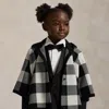 Polo Ralph Lauren Ralph Lauren Checked Wool Hooded Poncho In Black
