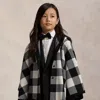 Polo Ralph Lauren Ralph Lauren Checked Wool Hooded Poncho In Black