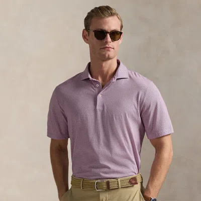Polo Ralph Lauren Ralph Lauren Classic Fit Geometric Jersey Polo Shirt In Purple