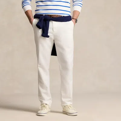 Polo Ralph Lauren Straight Fit Linen-cotton Pant In Deckwash White
