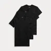 Polo Ralph Lauren Ralph Lauren Classic Wicking V-neck Undershirt 3-pack In Black