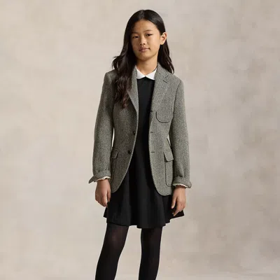 Polo Ralph Lauren Kids' Ralph Lauren Contrast-collar Ponte Dress In Black