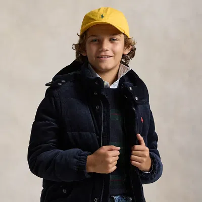Polo Ralph Lauren Kids' Ralph Lauren Convertible Corduroy Down Jacket In Black