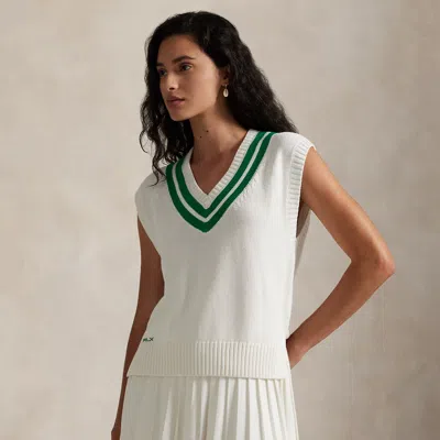 Polo Ralph Lauren Ralph Lauren Cotton-blend Cricket Sweater Vest In Green