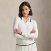 Polo Ralph Lauren Ralph Lauren Cotton-blend Polo-collar Cardigan In Neutral
