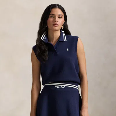 Polo Ralph Lauren Ralph Lauren Cotton-blend Polo-collar Sweater In Blue