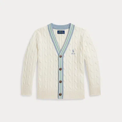 Polo Ralph Lauren Kids' Ralph Lauren Cotton Cricket Cardigan In Gold