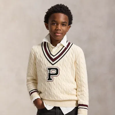 POLO RALPH LAUREN RALPH LAUREN COTTON CRICKET LETTER SWEATER