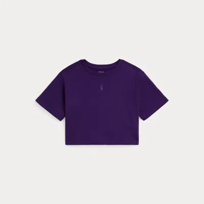 Polo Ralph Lauren Kids' Ralph Lauren Cotton Jersey Boxy Tee In Purple