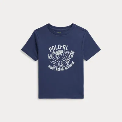 Polo Ralph Lauren Kids' Ralph Lauren Cotton Jersey Graphic Tee In Blue