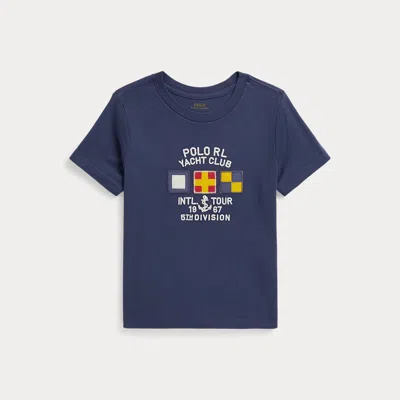 Polo Ralph Lauren Kids' Ralph Lauren Cotton Jersey Graphic Tee In Blue