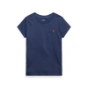Polo Ralph Lauren Girl's Logo Embroidered T-shirt In Newport Navy