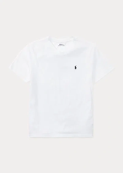 POLO RALPH LAUREN RALPH LAUREN COTTON JERSEY V-NECK TEE,0044451219