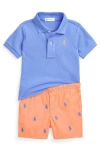 Polo Ralph Lauren Polo Pony-embroidered Shorts Set In Harbor Island Blue