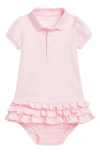 Polo Ralph Lauren Ralph Lauren Cotton Ruffle Polo Dress & Bloomers In Bath Pink