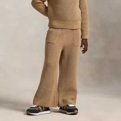 Polo Ralph Lauren Kids' Ralph Lauren Cotton Wide-leg Sweater Pant In Brown