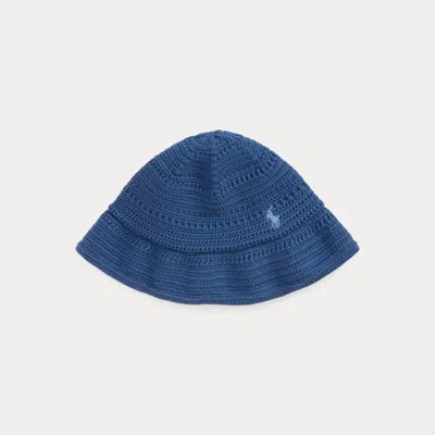Polo Ralph Lauren Kids' Ralph Lauren Crocheted Cotton Bucket Hat In Blue